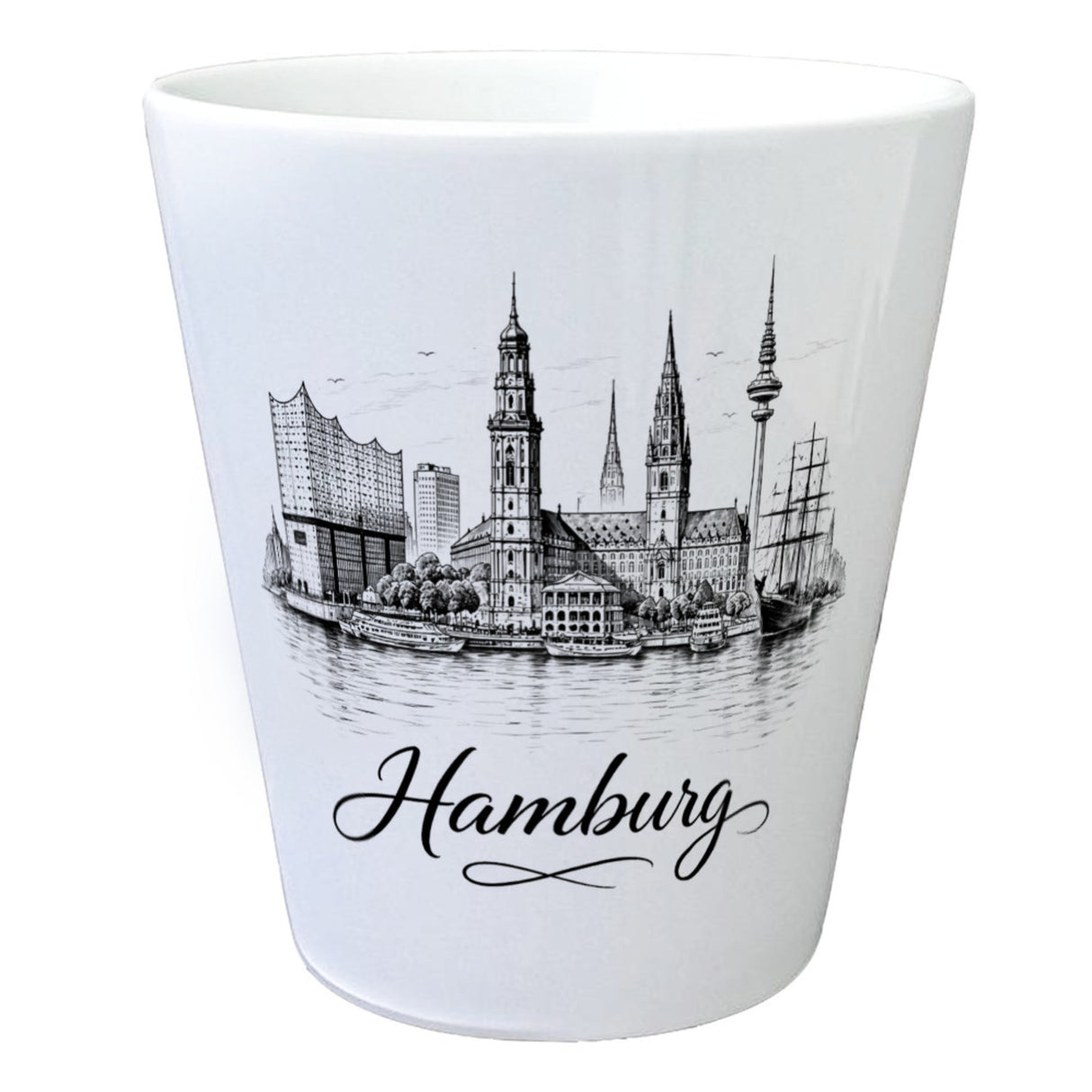 Skyline Hamburg Stadtsilhouette Blumentopf