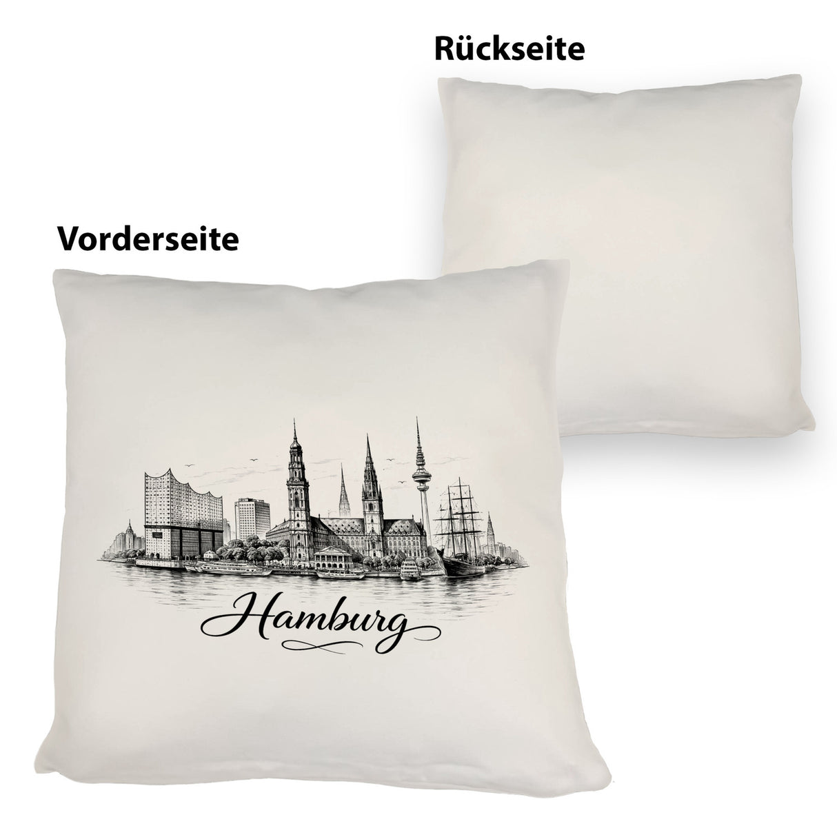 Skyline Hamburg Stadtsilhouette Kissen