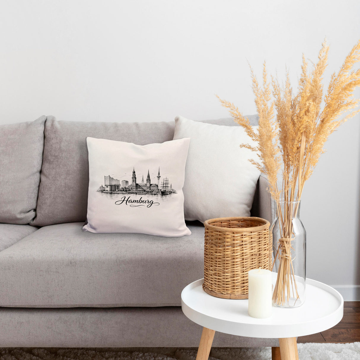 Skyline Hamburg Stadtsilhouette Kissen