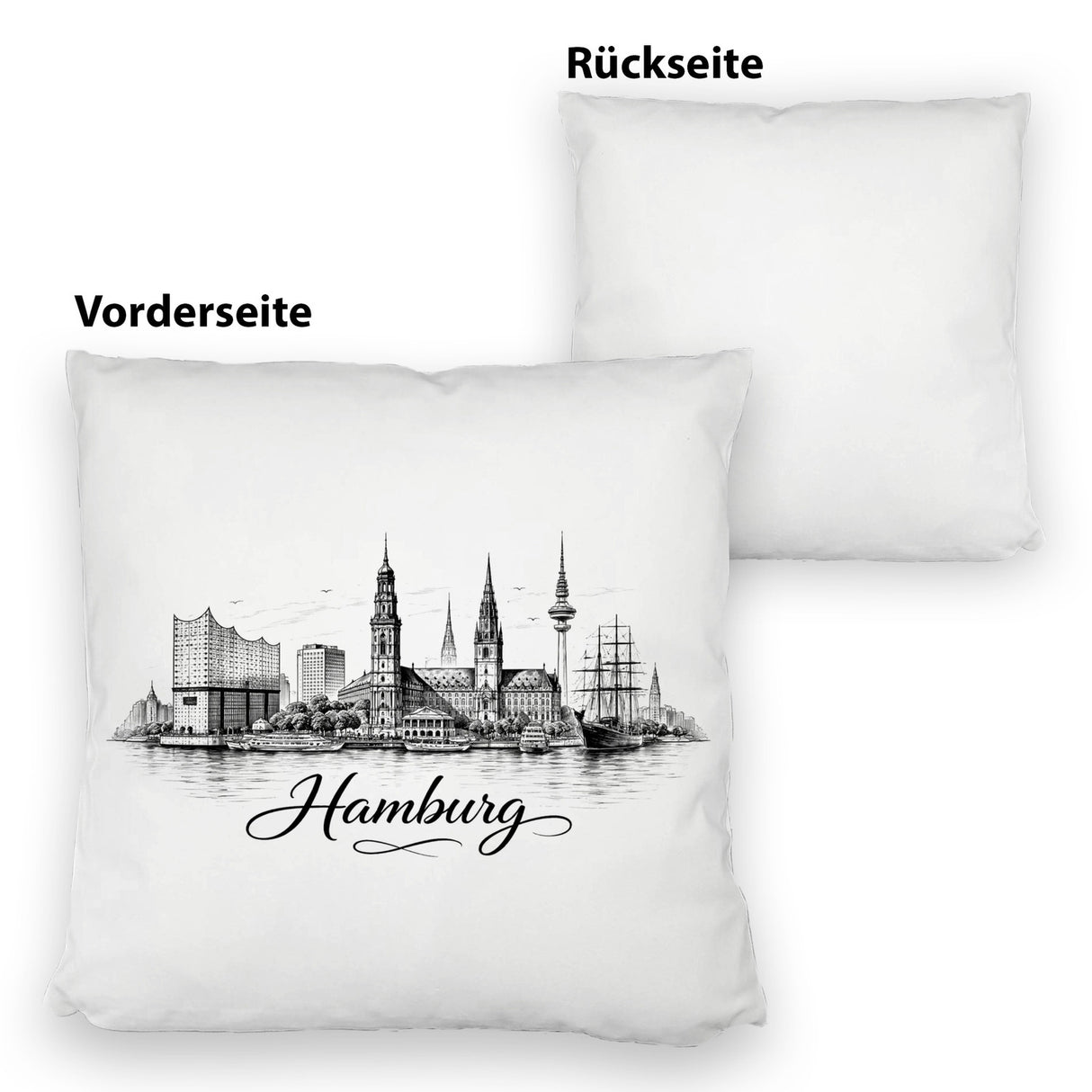 Skyline Hamburg Stadtsilhouette Kissen