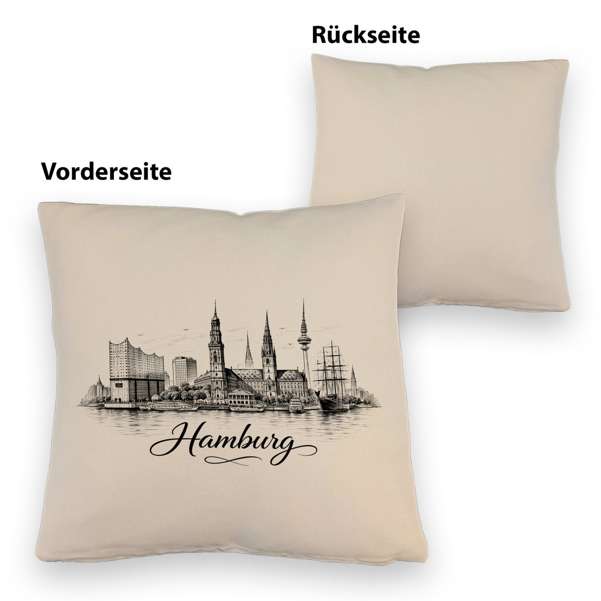 Skyline Hamburg Stadtsilhouette Kissen