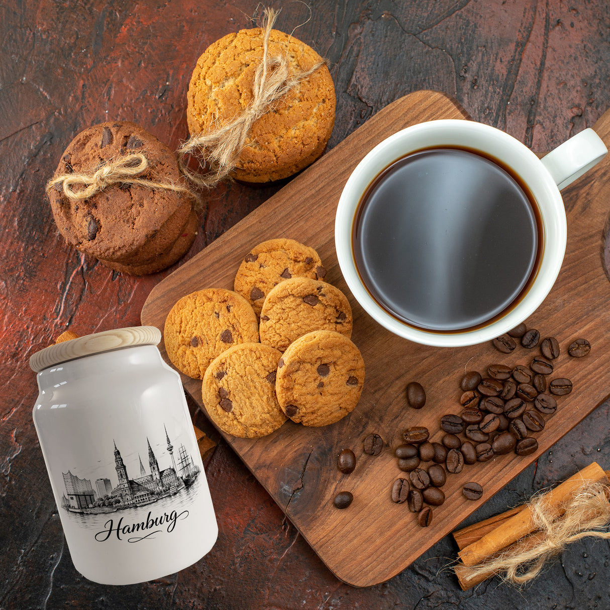 Skyline Hamburg Stadtsilhouette Keksdose