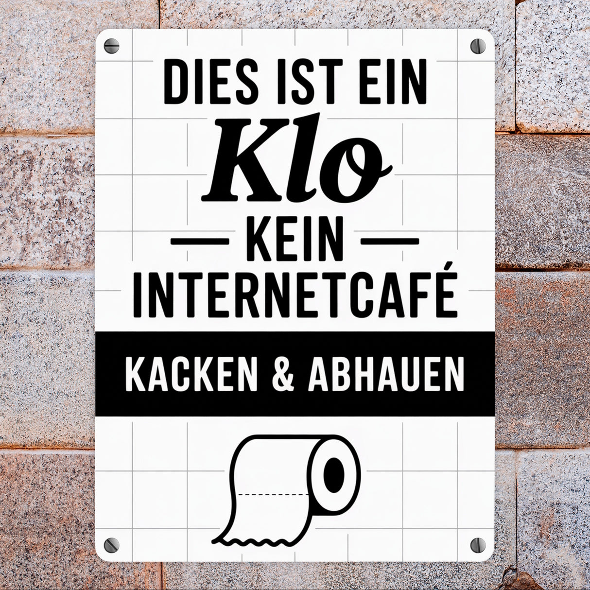 Klo, kein Internetcafe Metallschild in 15x20 cm