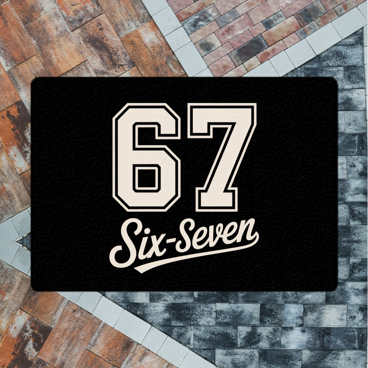 67 six-seven Meme Fußmatte in 35x50 cm ohne Rand für Social Media und Internetfans