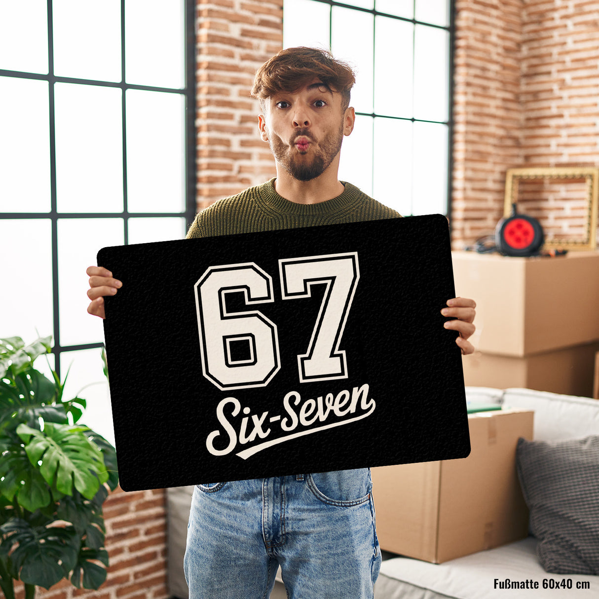 67 six-seven Meme Fußmatte in 35x50 cm ohne Rand für Social Media und Internetfans