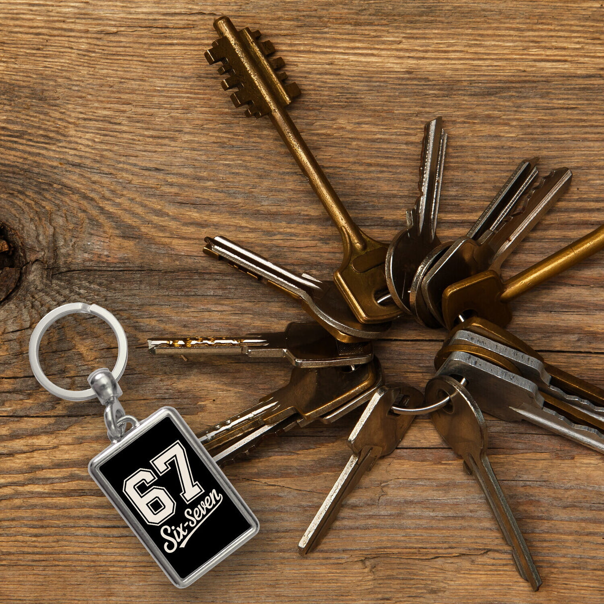 67 six-seven Meme Schlüsselanhänger für Social Media und Internetfans