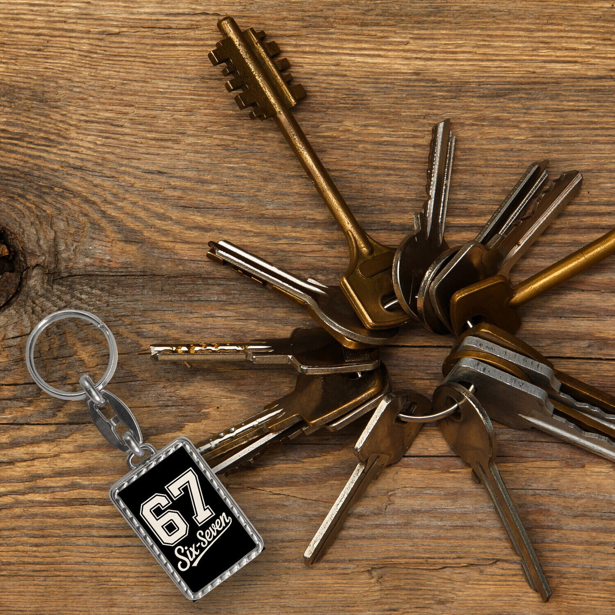 67 six-seven Meme Schlüsselanhänger für Social Media und Internetfans