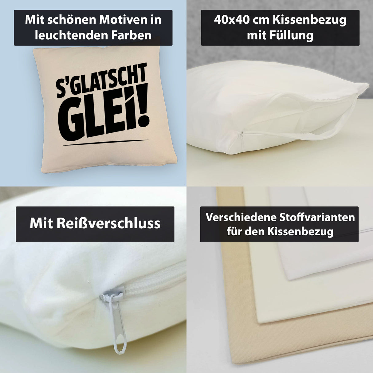 S Glatscht glei! Kissen für Ossis