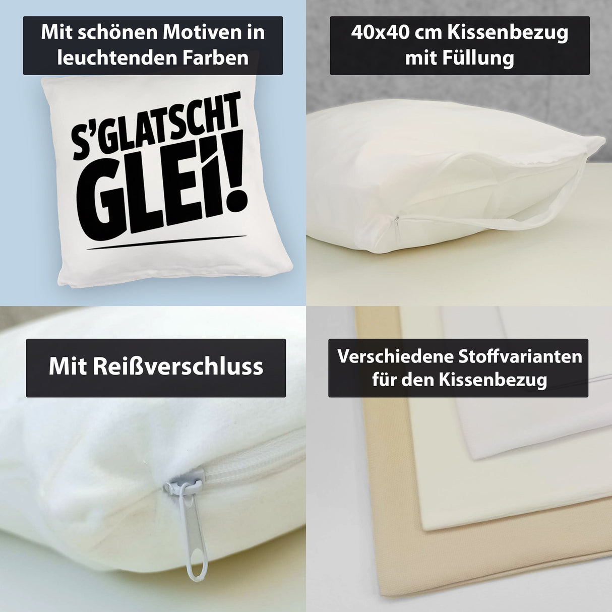 S Glatscht glei! Kissen für Ossis