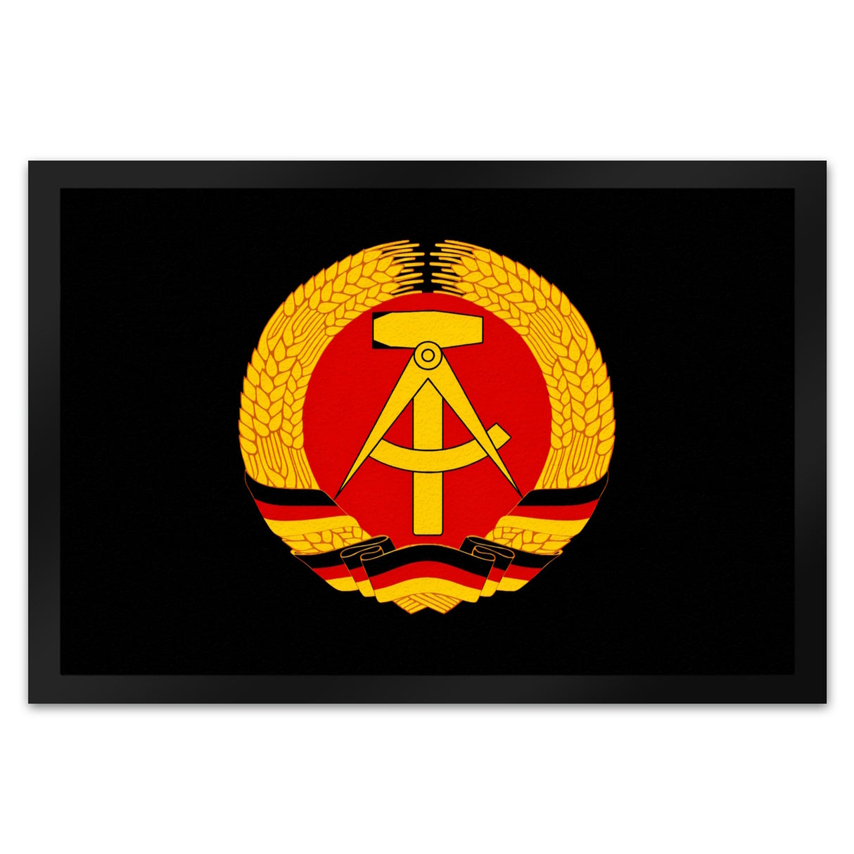 DDR Staatswappen Fußmatte in 35x50 cm für Ostalgie Fans
