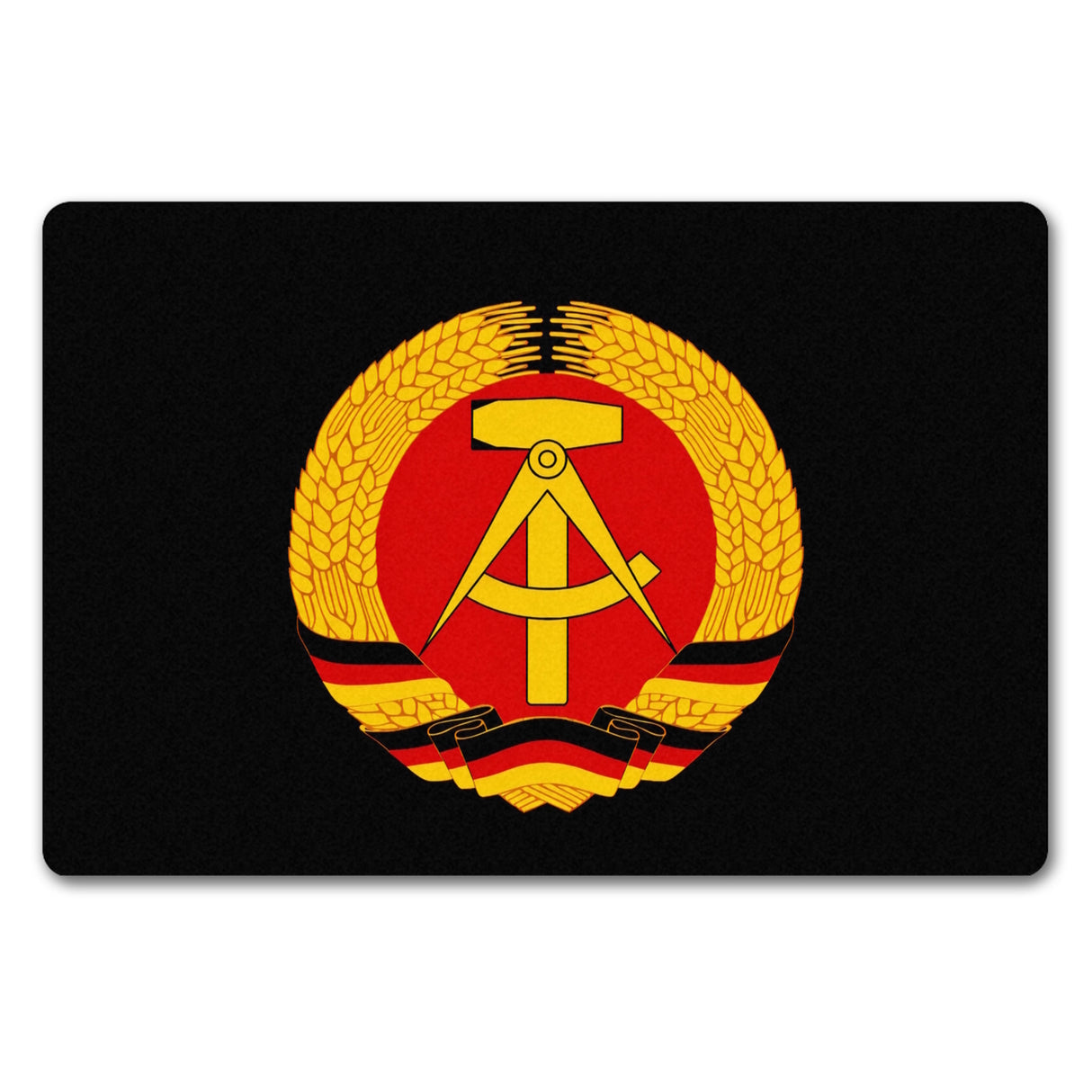 DDR Staatswappen Fußmatte in 35x50 cm ohne Rand für Ostalgie Fans