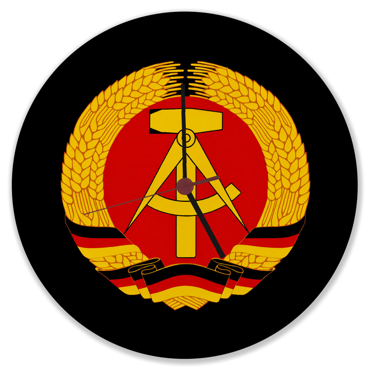 DDR Staatswappen Wanduhr für Ostalgie Fans