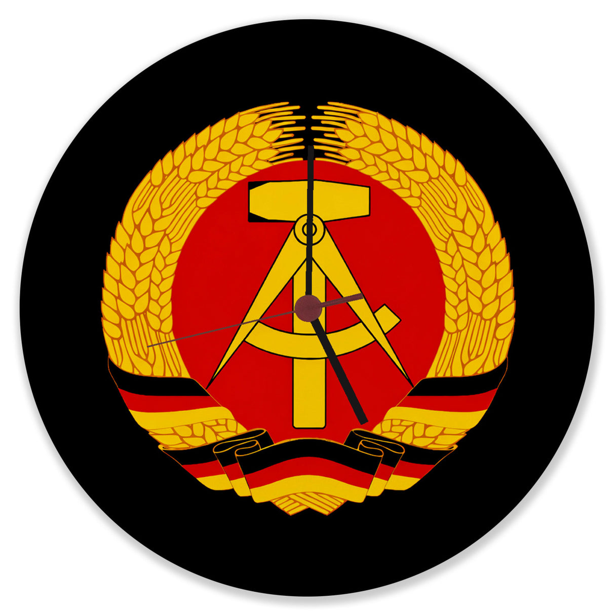 DDR Staatswappen Wanduhr für Ostalgie Fans