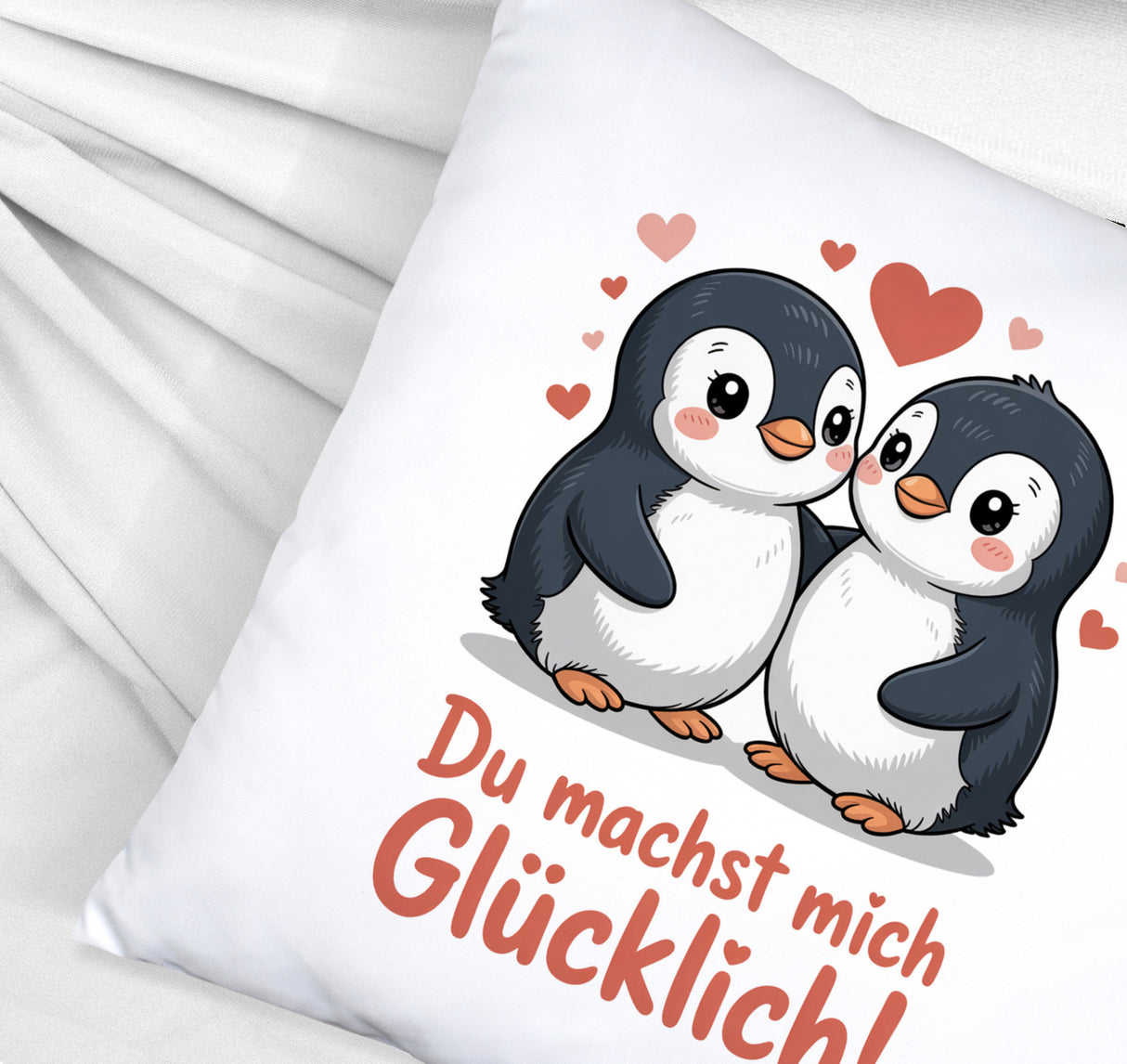 Kawaii Pinguine - Du machst mich glücklich Kissen