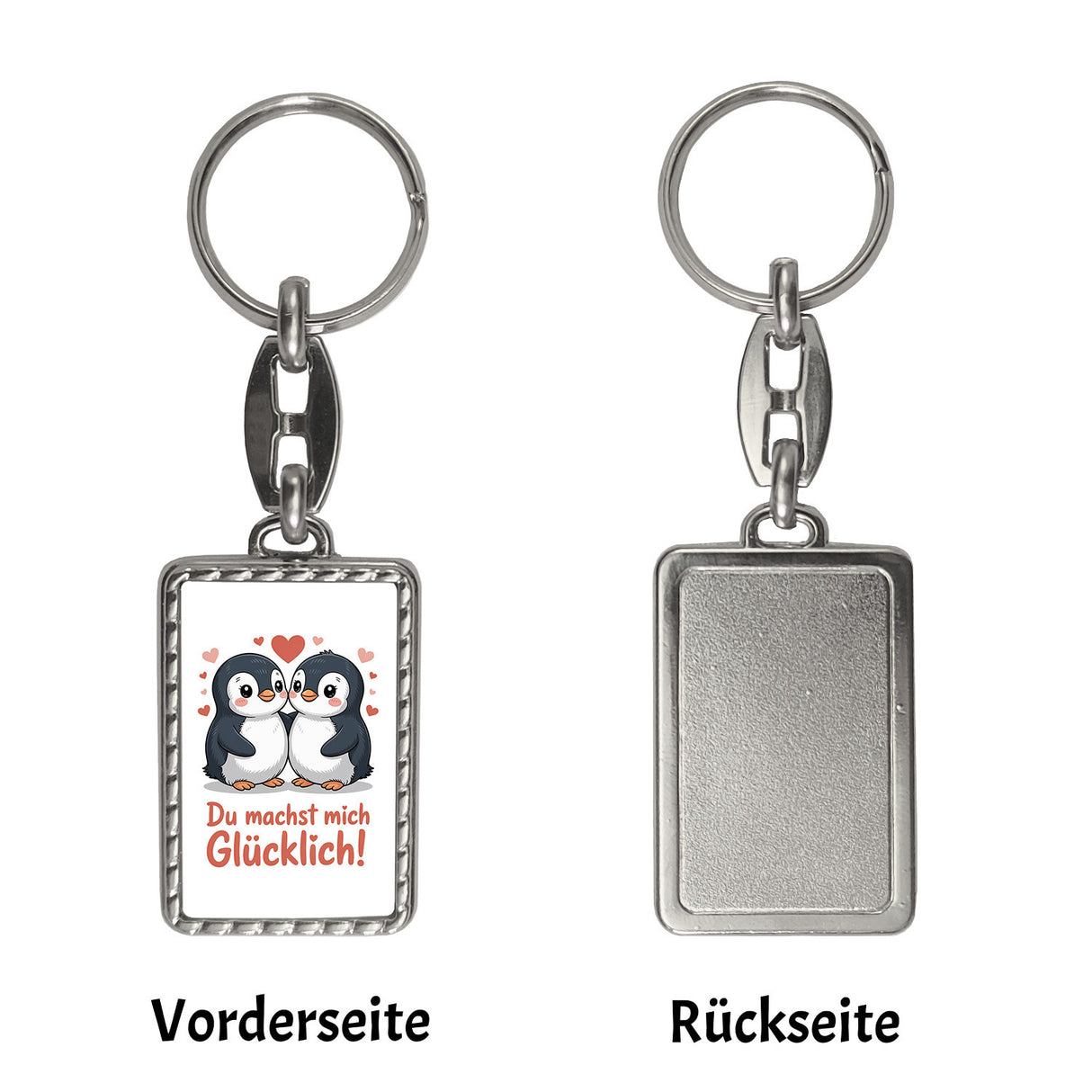 Kawaii Pinguine - Du machst mich glücklich Schlüsselanhänger