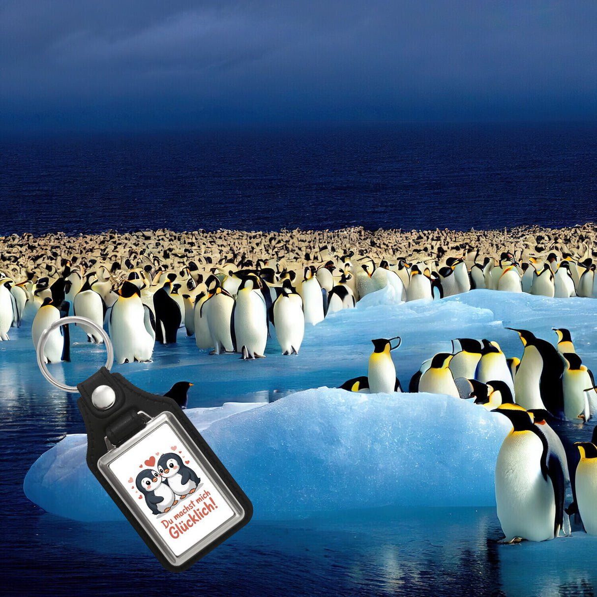 Kawaii Pinguine - Du machst mich glücklich Schlüsselanhänger