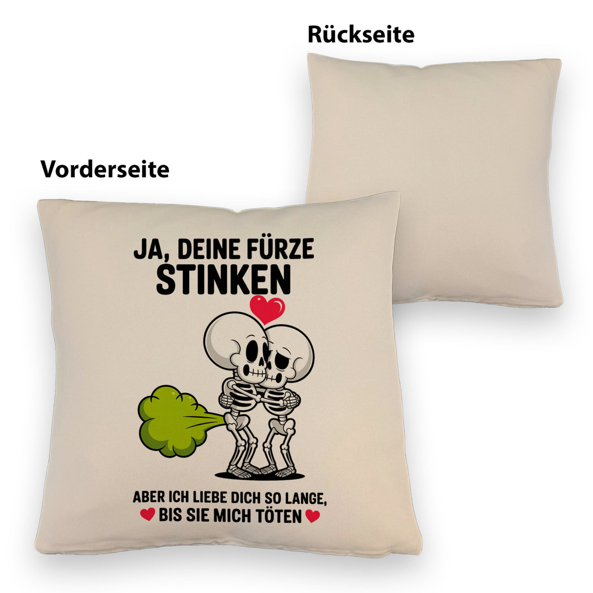 Skelett Pärchen - Ja, deine Fürze stinken Kissen