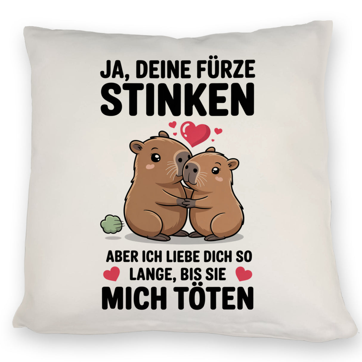 Capybara Pärchen Kissen - Ja, deine Fürze STINKEN