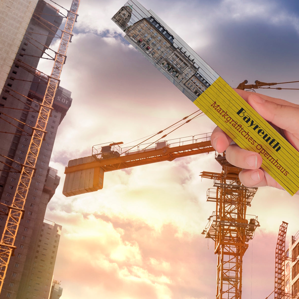 streetline Bayreuth Markgräfliches Opernhaus Meterstab aus Holz