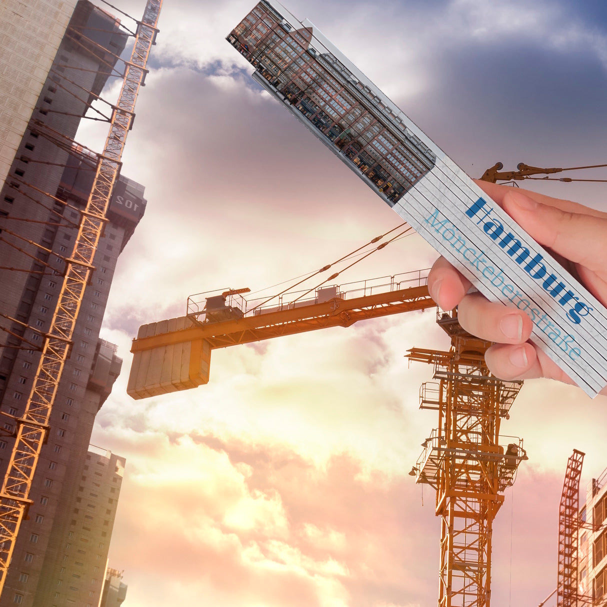 streetline Hamburg Mönckebergstraße Meterstab aus Holz