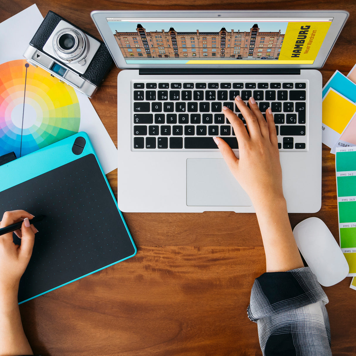 streetline Hamburg Neuer Wandrahm Panorama Souvenir Magnet