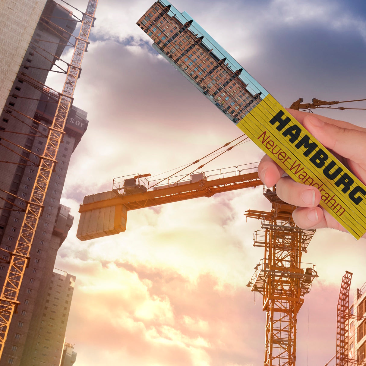 streetline Hamburg Neuer Wandrahm Meterstab aus Holz