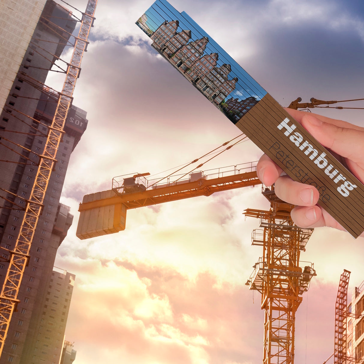 streetline Hamburg Peterstraße Meterstab aus Holz