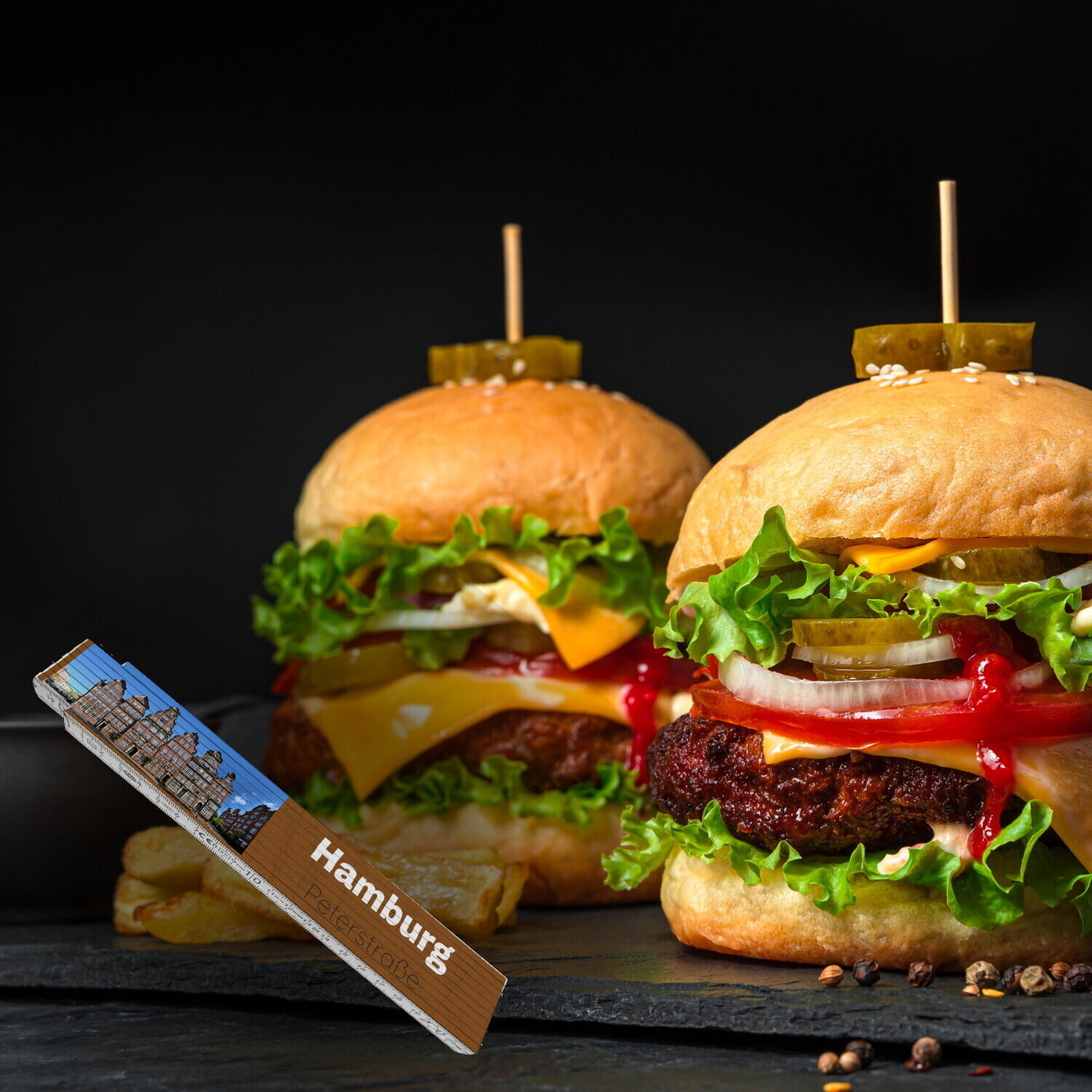 streetline Hamburg Peterstraße Meterstab aus Holz