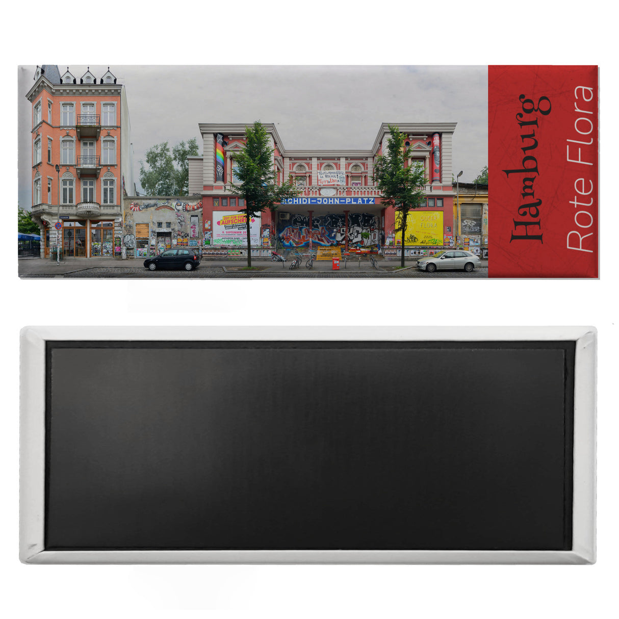 streetline Hamburg Rote Flora Panorama Souvenir Magnet