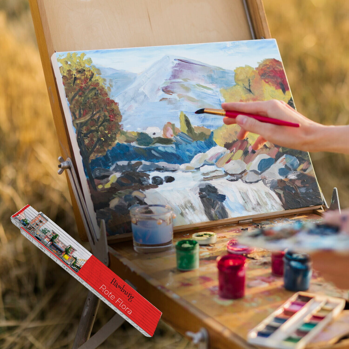 streetline Hamburg Rote Flora Meterstab aus Holz