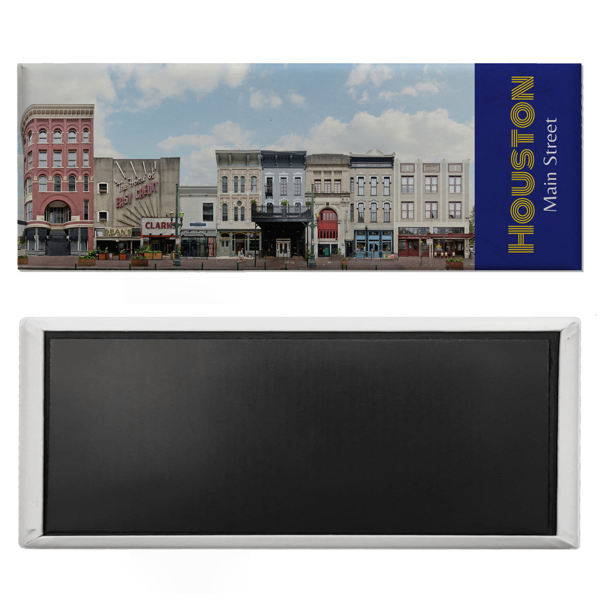 streetline Houston Main Street Panorama Souvenir Magnet