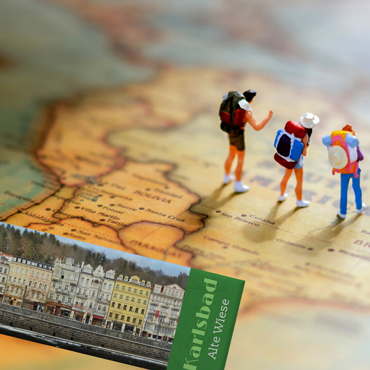 streetline Karlsbad Alte Wiese Panorama Souvenir Magnet