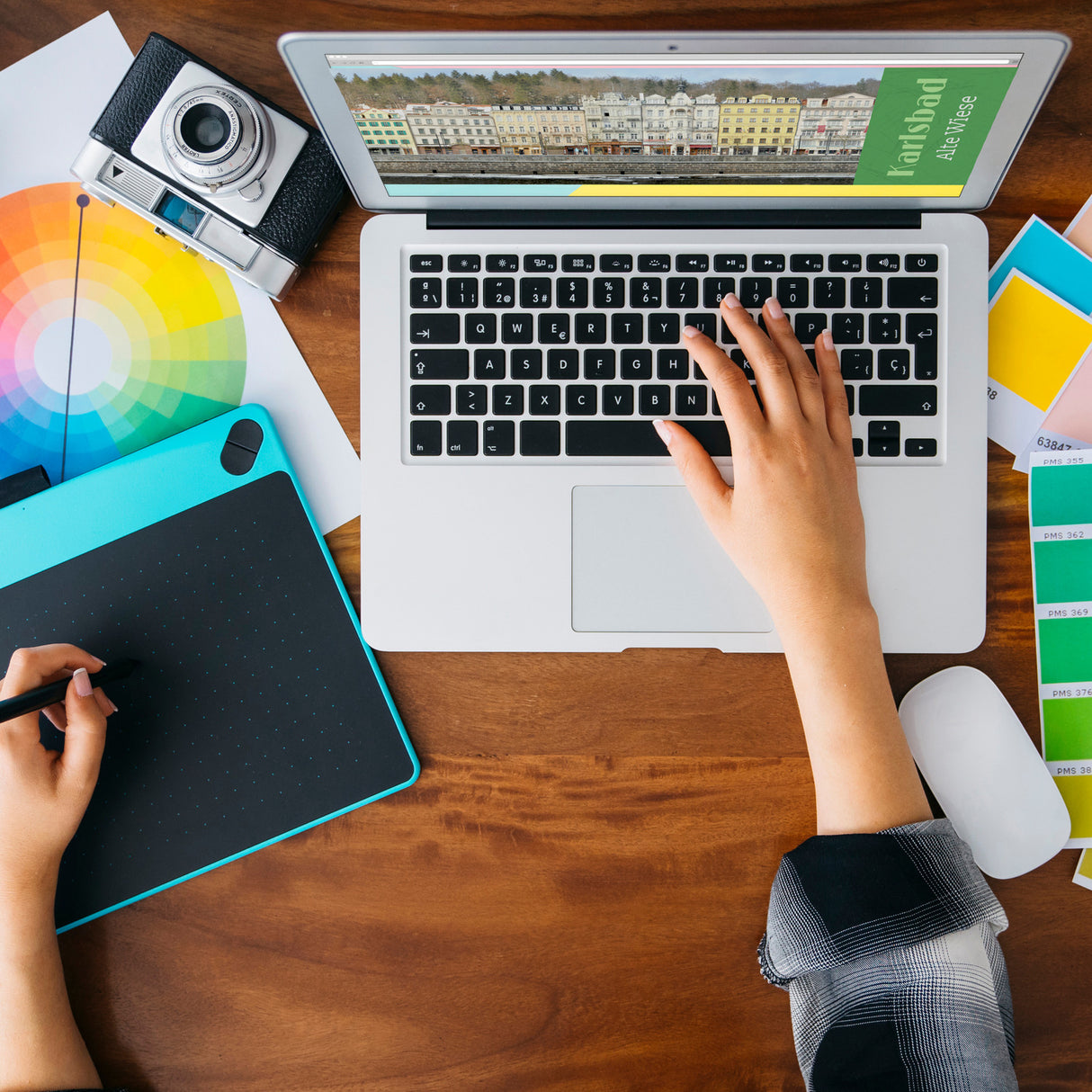 streetline Karlsbad Alte Wiese Panorama Souvenir Magnet