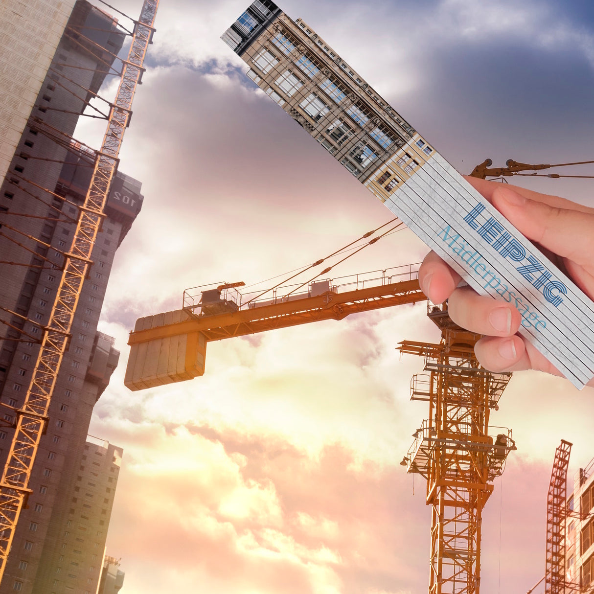 streetline Leipzig Mädlerpassage Meterstab aus Holz