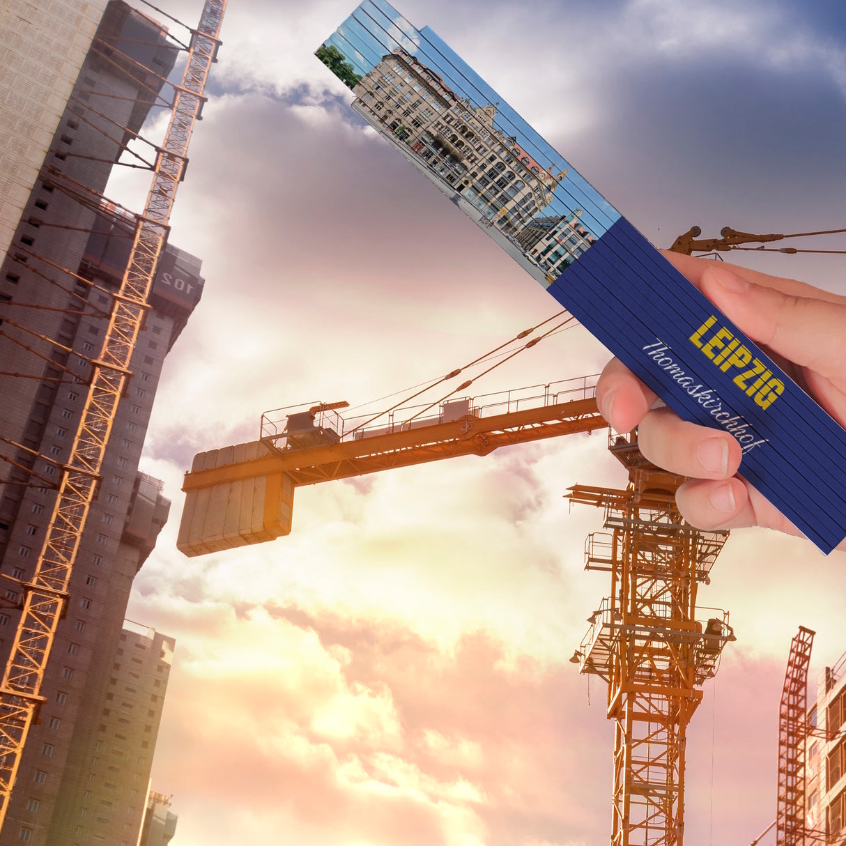 streetline LEIPZIG Thomaskirchhof Meterstab aus Holz