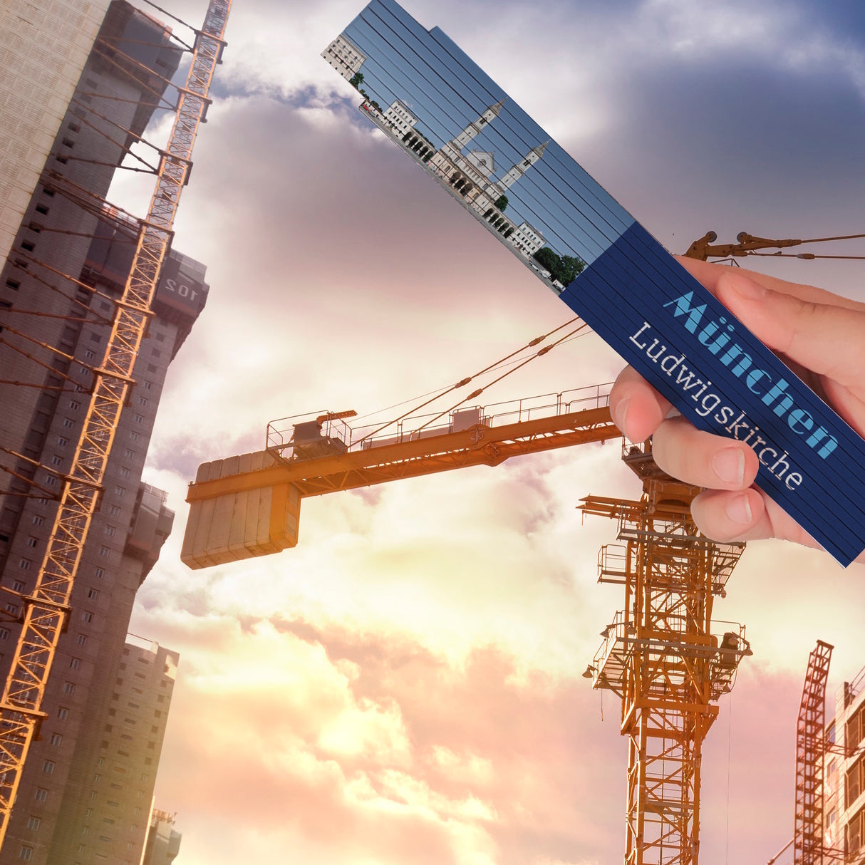 streetline München Ludwigskirche Meterstab aus Holz