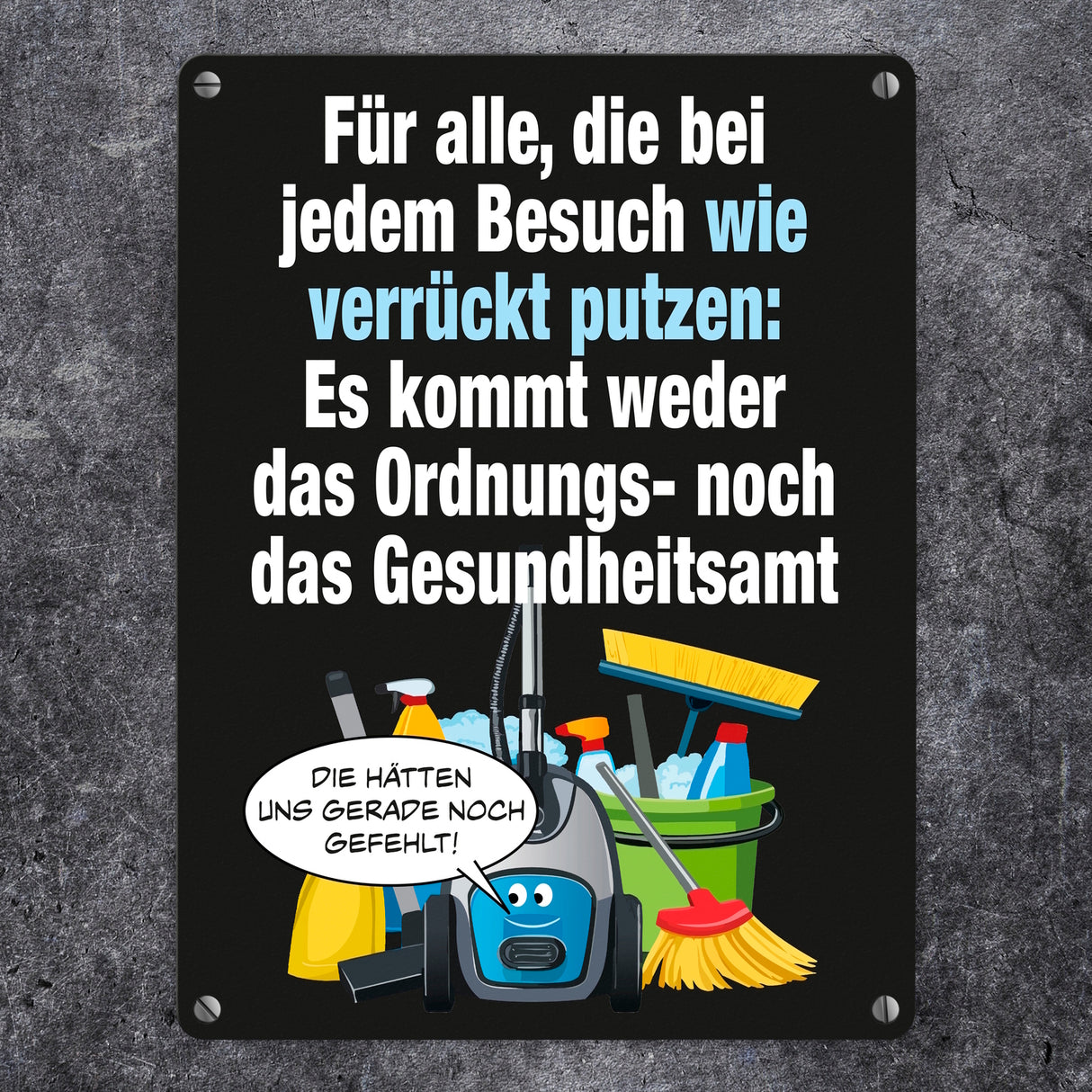 Haushalt Metallschild in 15x20 cm mit Spruch: Besuch ist kein Gesundheitsamt
