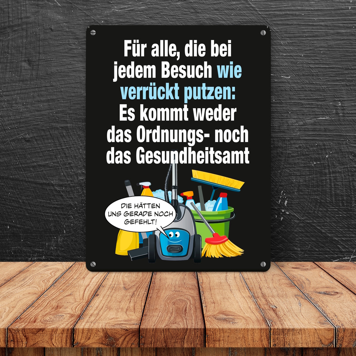 Haushalt Metallschild in 15x20 cm mit Spruch: Besuch ist kein Gesundheitsamt