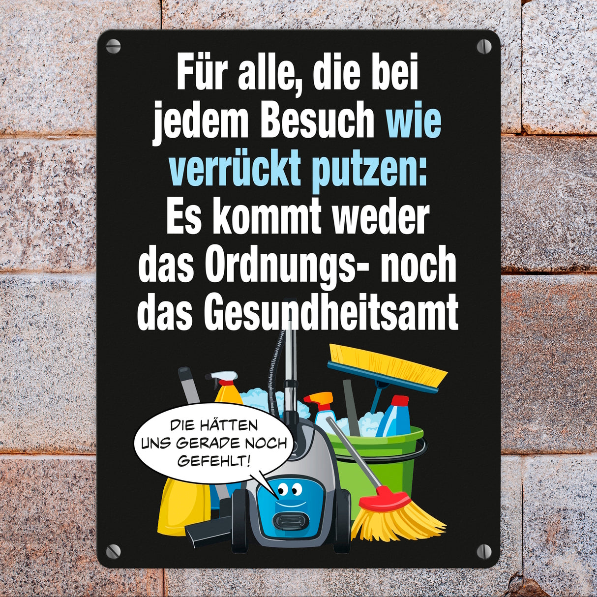 Haushalt Metallschild in 15x20 cm mit Spruch: Besuch ist kein Gesundheitsamt