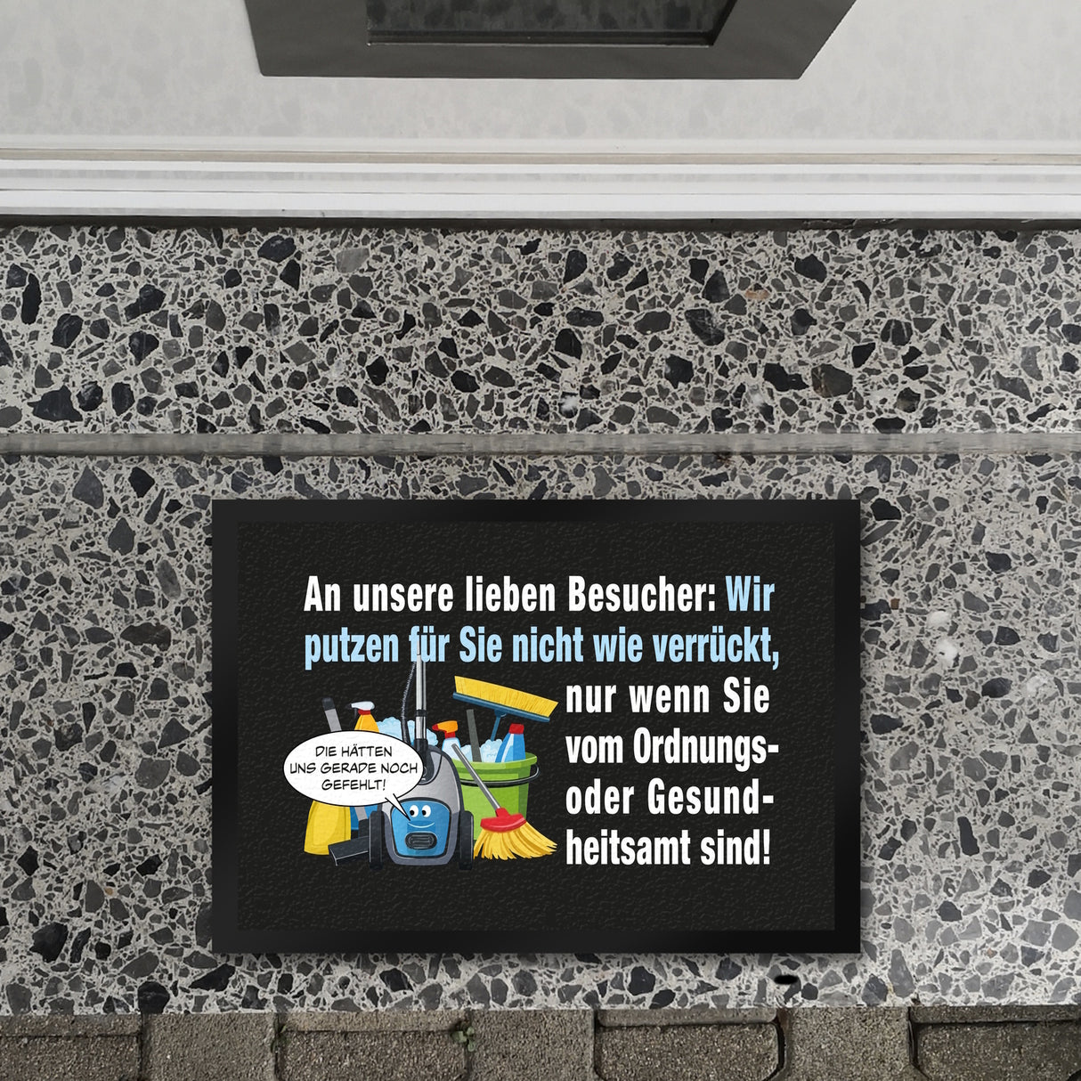 Hausarbeit Fußmatte in 35x50 cm mit Spruch: Sauber, außer bei Amtbesuch!