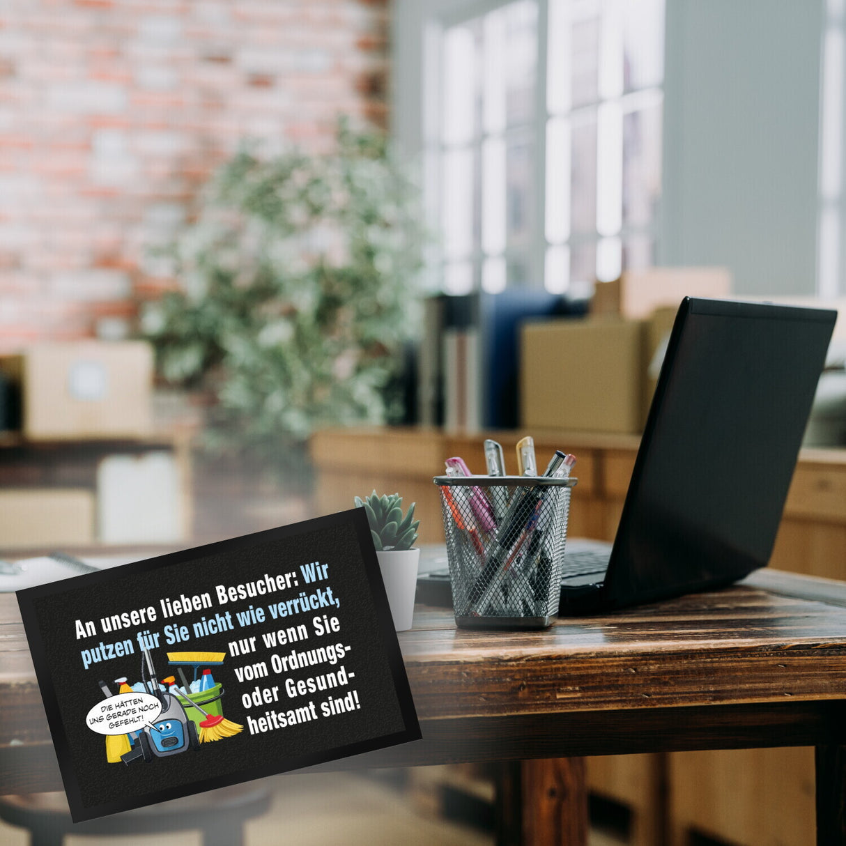 Hausarbeit Fußmatte in 35x50 cm mit Spruch: Sauber, außer bei Amtbesuch!
