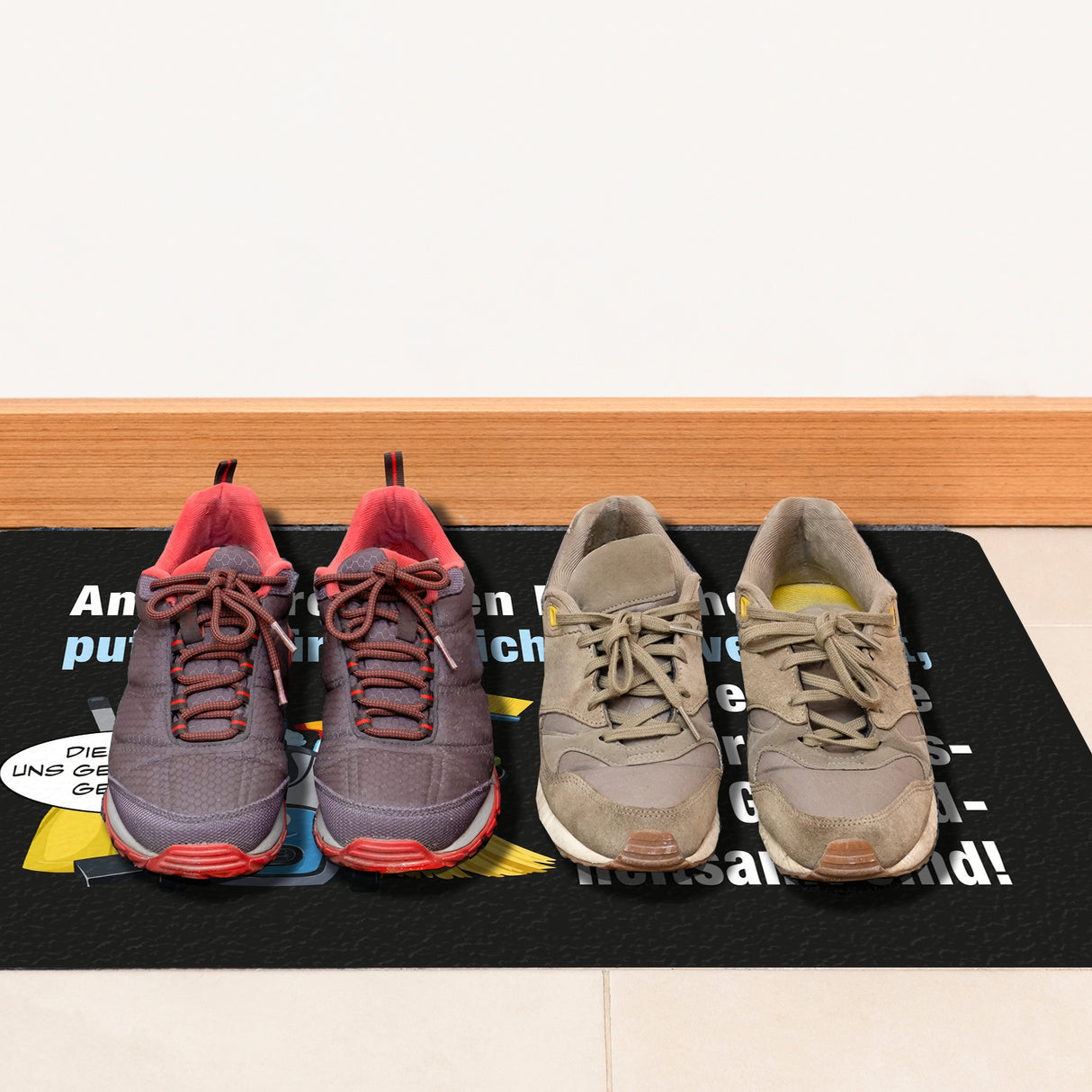 Hausarbeit Fußmatte in 35x50 cm ohne Rand mit Spruch: Sauber, außer bei Amtbesuch!