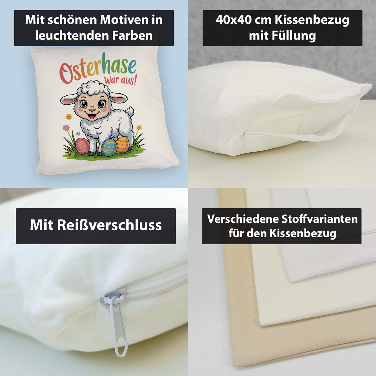Osterlamm Kissen - Osterhase war aus