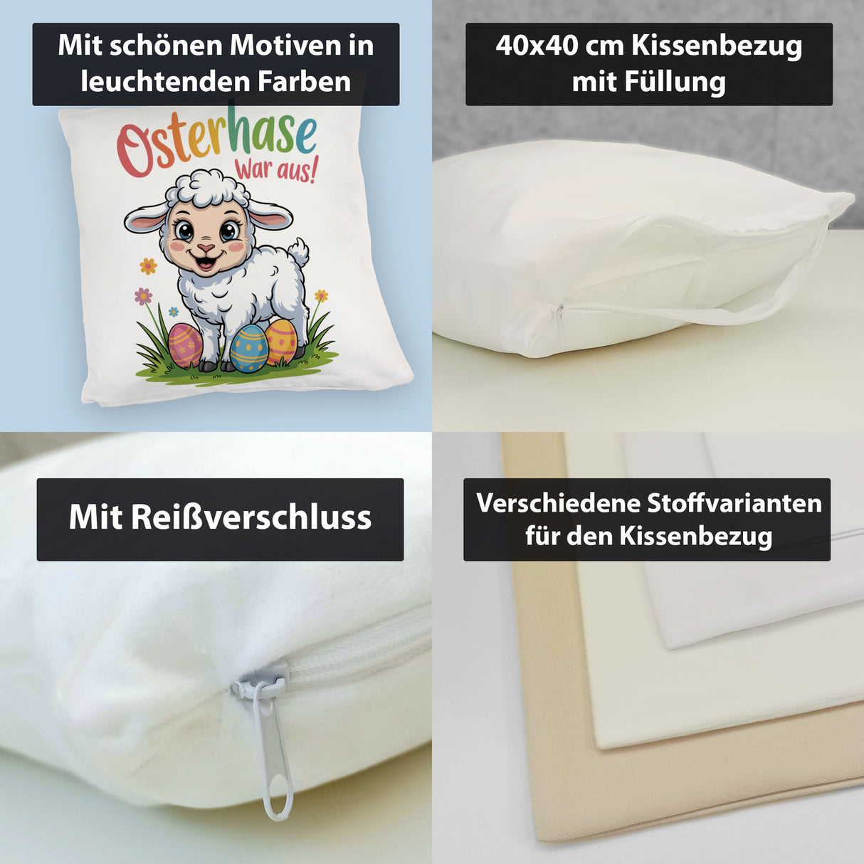 Osterlamm Kissen - Osterhase war aus