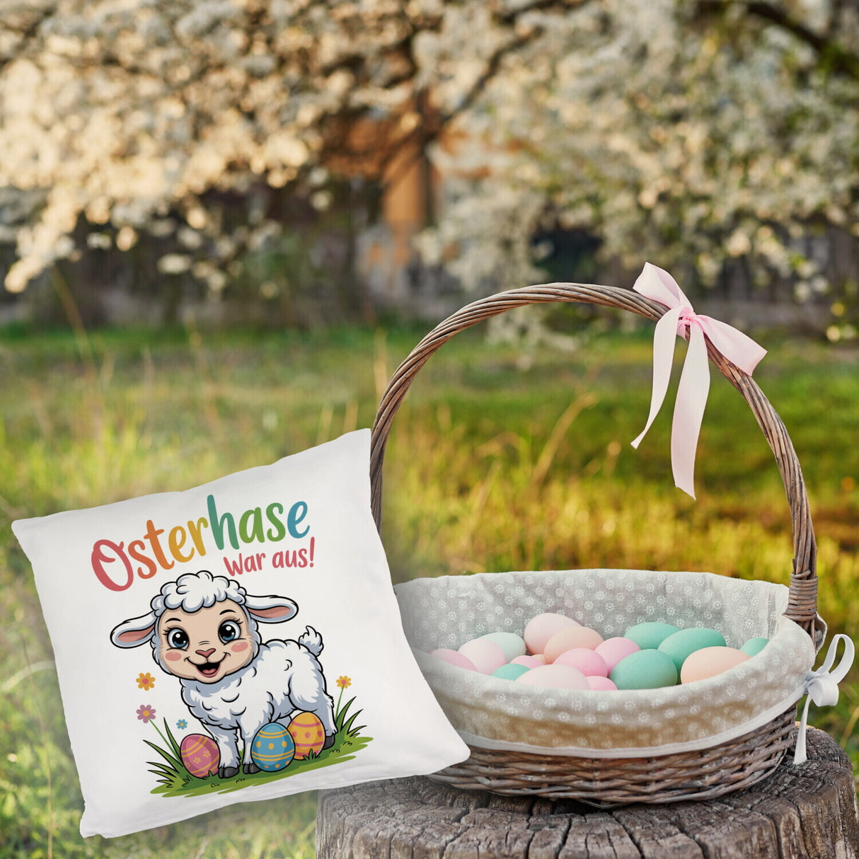 Osterlamm Kissen - Osterhase war aus