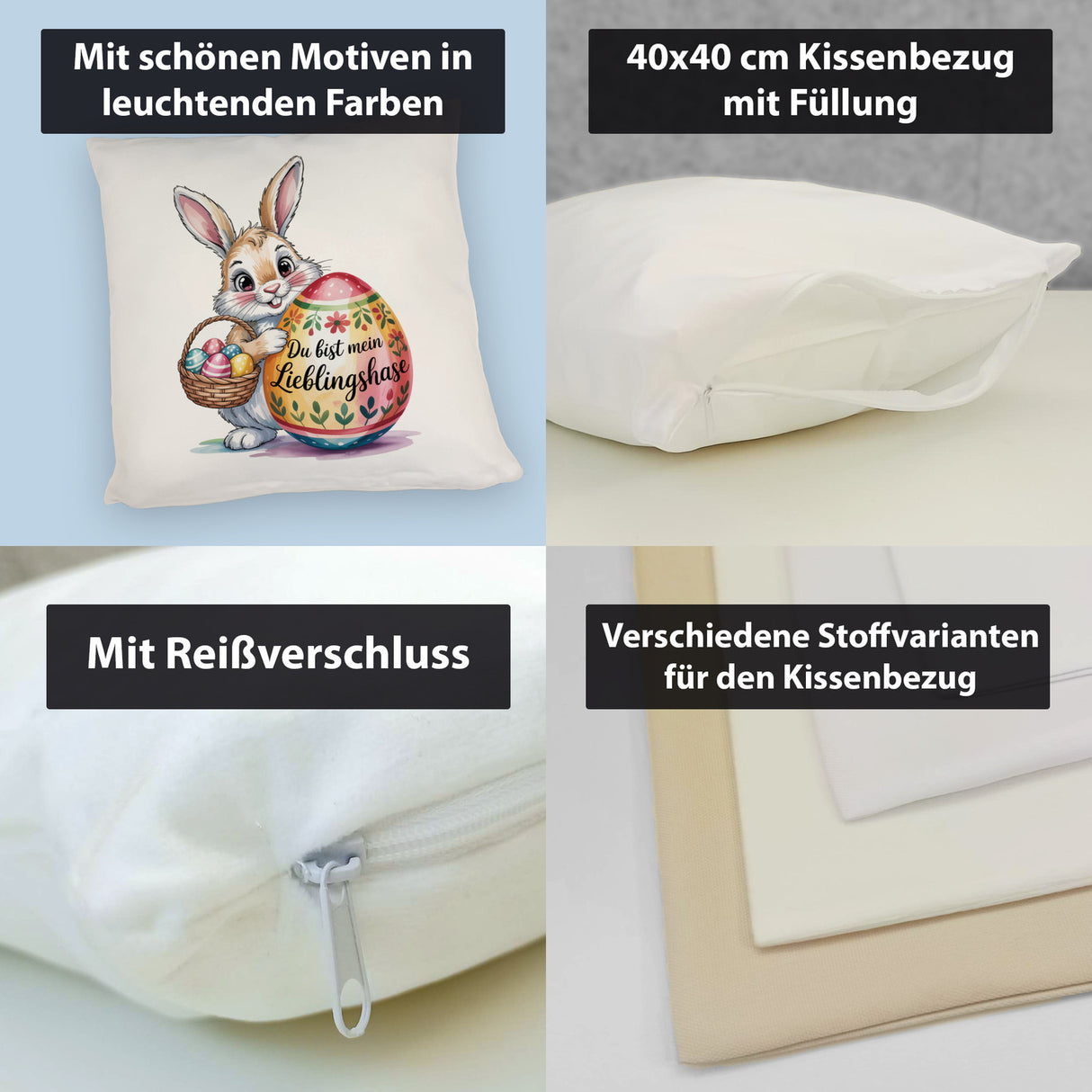 Osterhase Du bist mein Lieblingshase Kissen