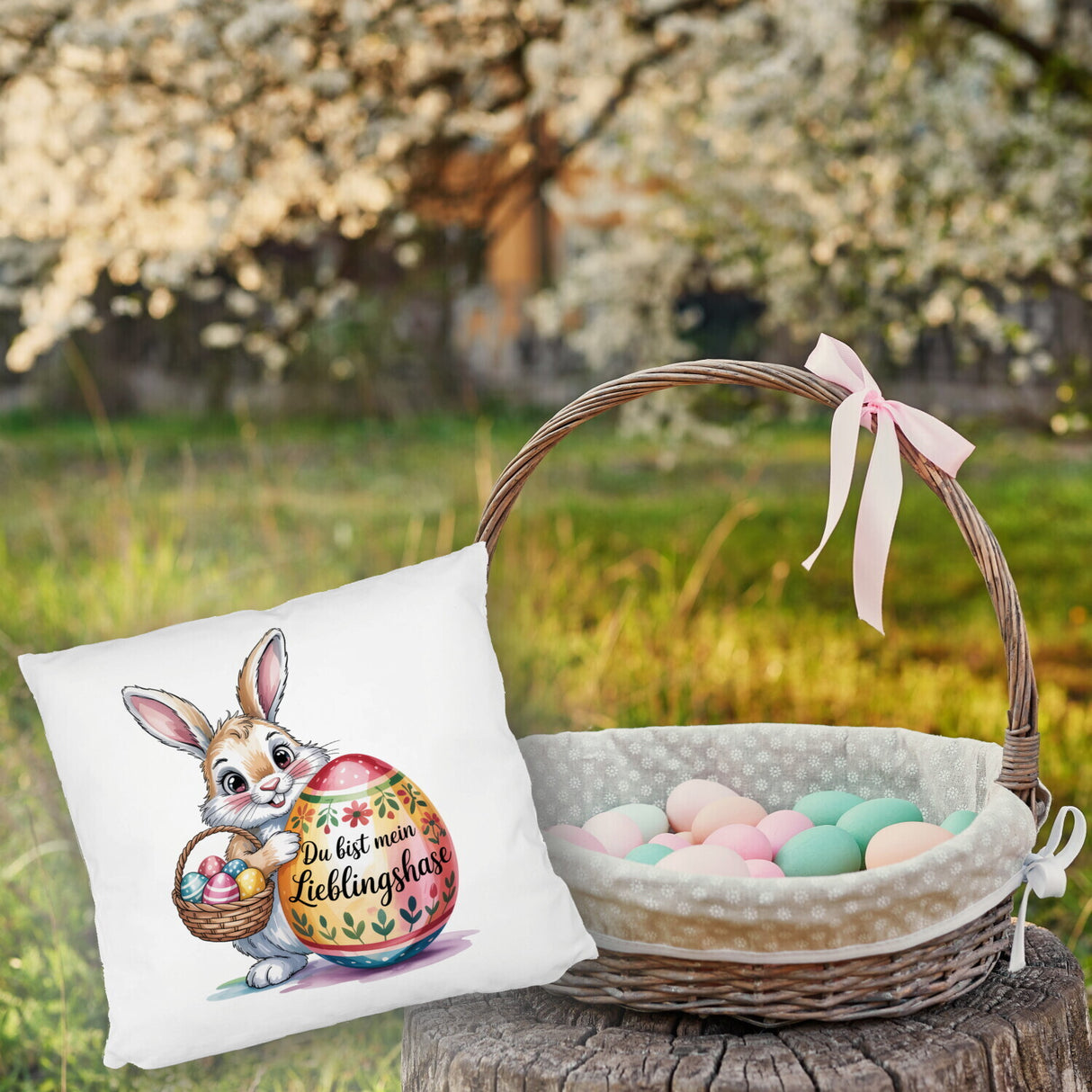 Osterhase Du bist mein Lieblingshase Kissen