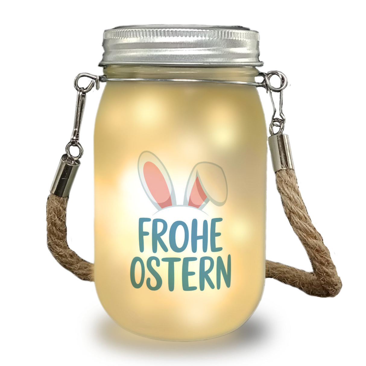 Frohe Ostern Solarlicht mit niedlichen Hasenohren