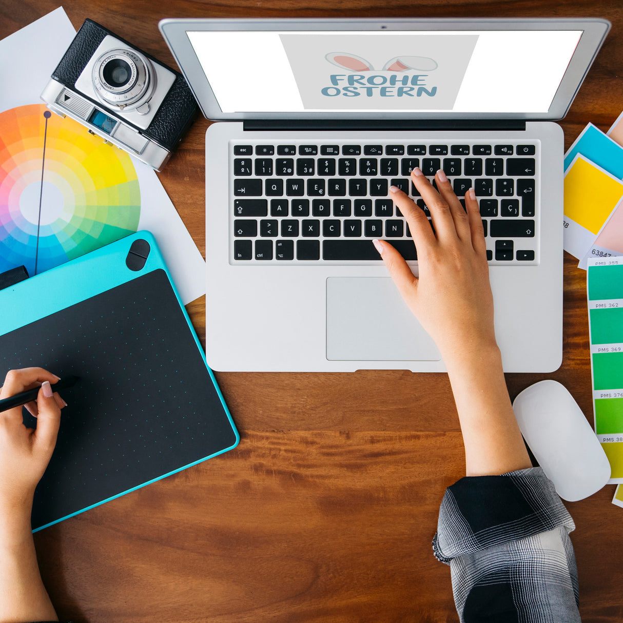 Frohe Ostern Schlüsselanhänger mit niedlichen Hasenohren