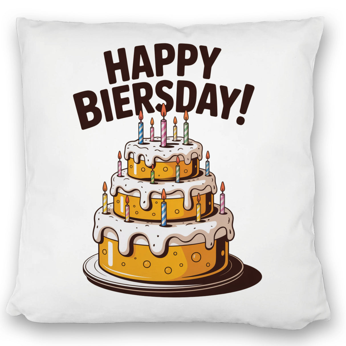Bierkuchen Happy Biersday Kissen für Biertrinker zum Geburtstag